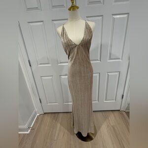 Forever 21 Shimmering Tan Backless Dress